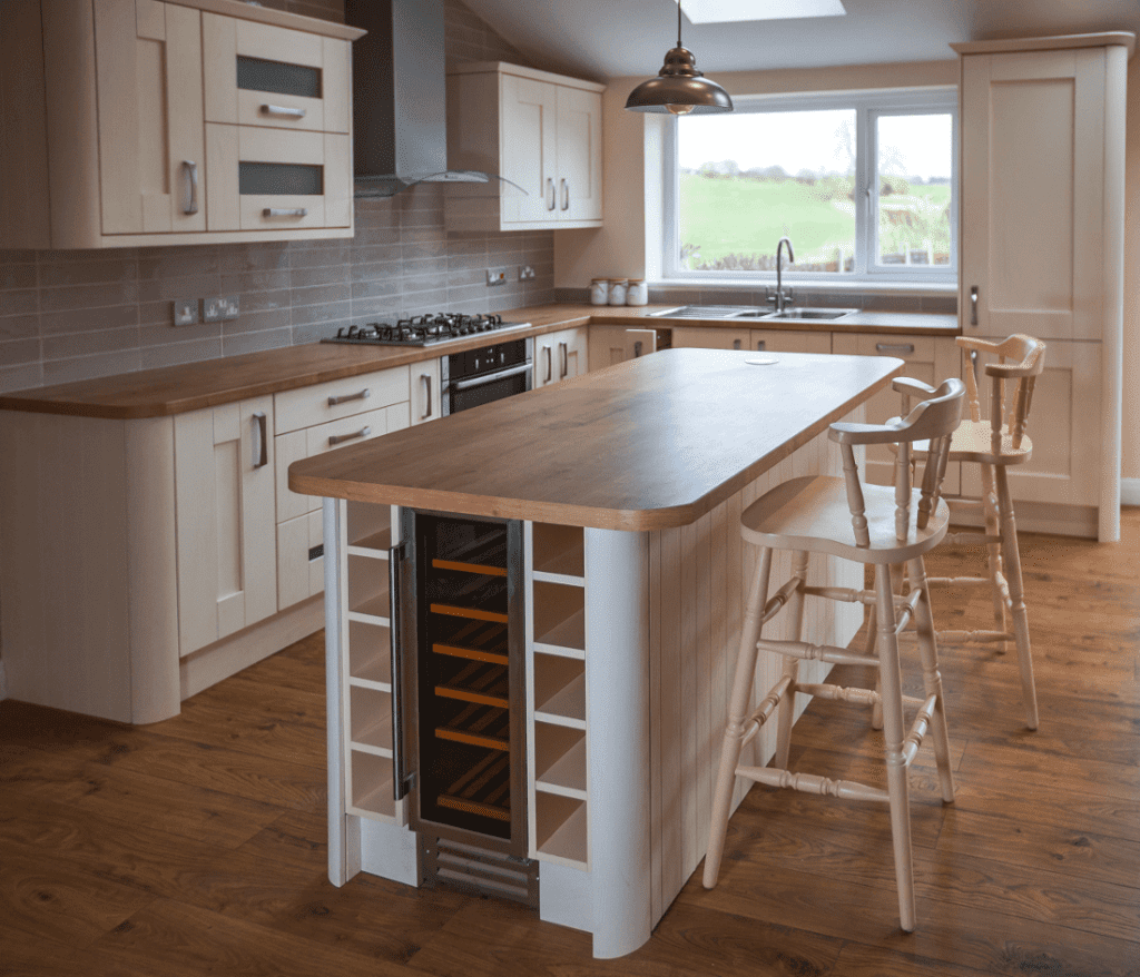 Shaker style kitchen with the island