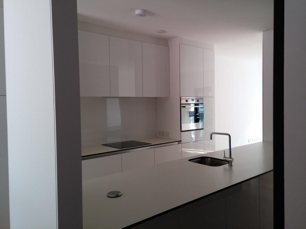 White modern high gloss kitchen furniture