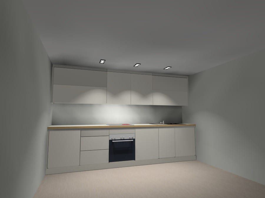 3d visualisation Modern style plywood kitchen