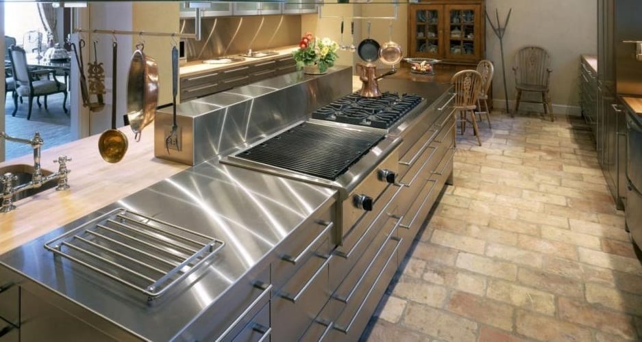 Stainles steel kitchen worktop