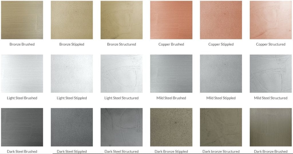 Colour range of metallic coated premium kitchens