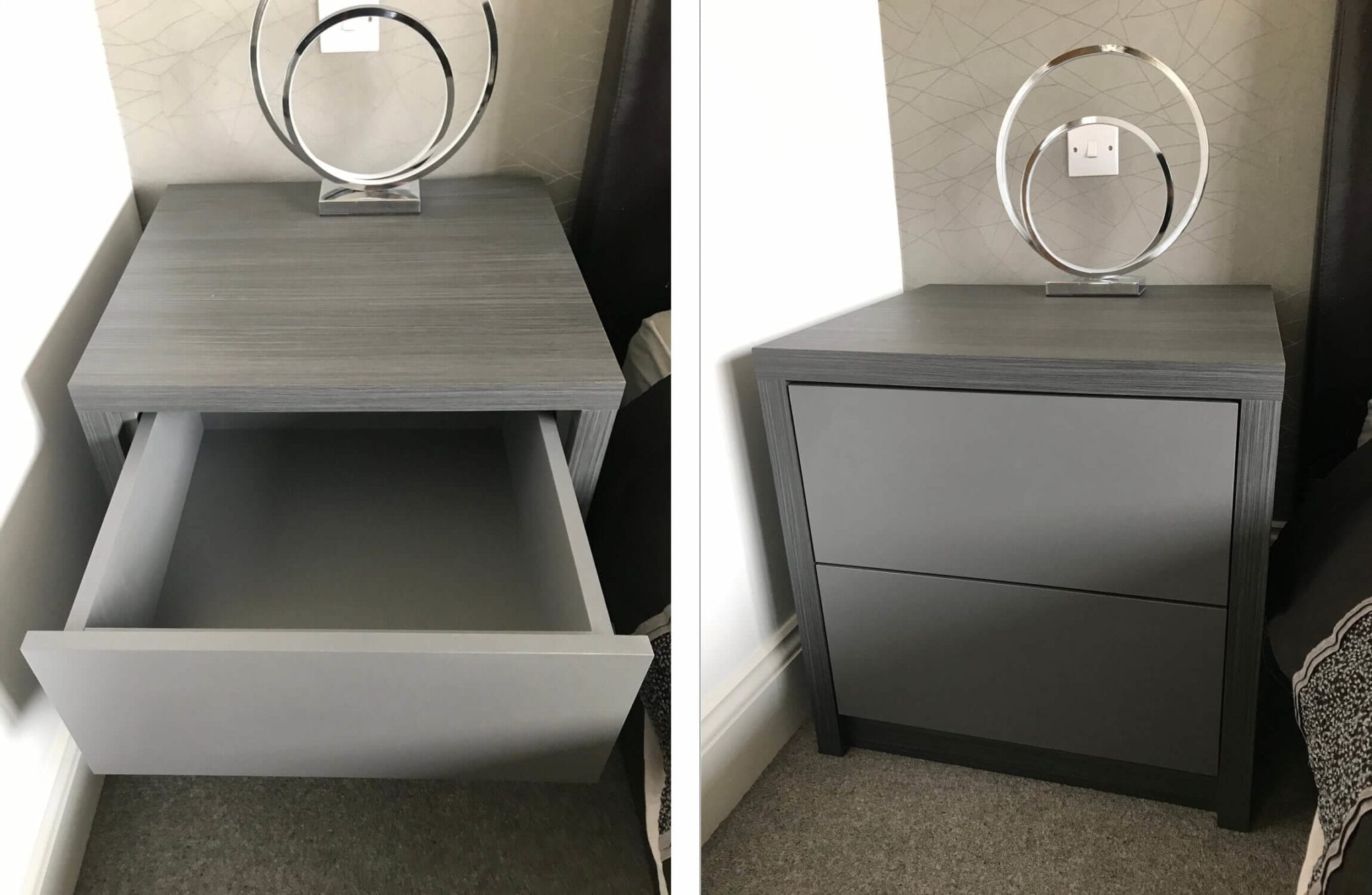 Handle less side bed cabinet