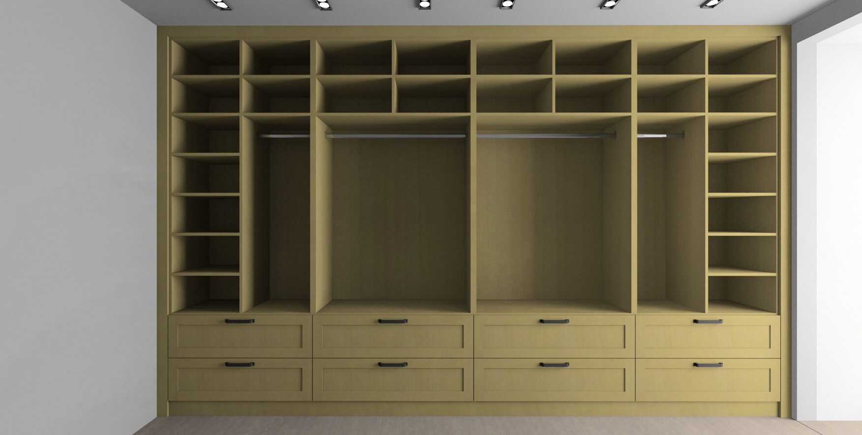 The design of the fitted wardrobe